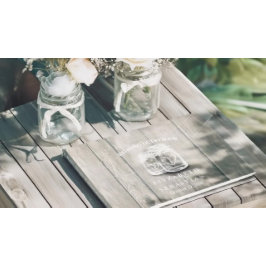 Libro De Visitas Boda Guestbook Wood Moda Mason Jar String Light