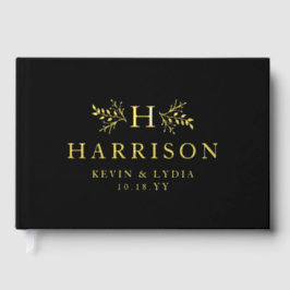 Libro De Visitas Boda inicial y de nombre simple de monograma ruso