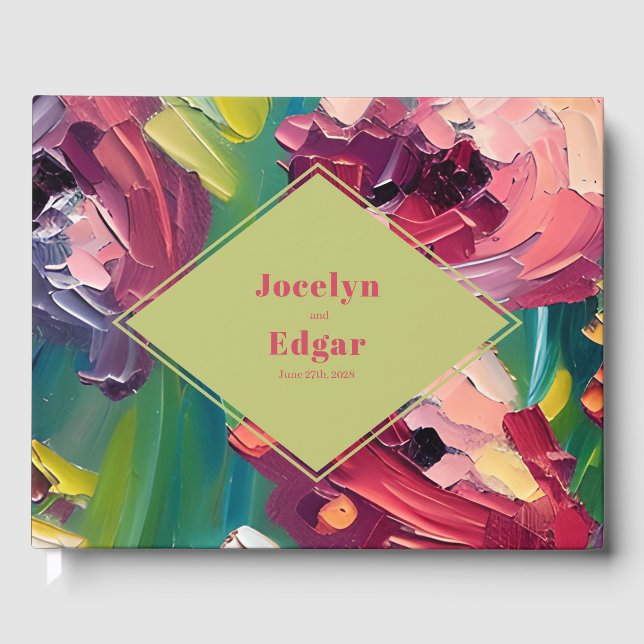 Libro De Visitas Boda inspirado en la pintura Groovy Deco (Anverso)