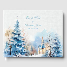 Libro De Visitas Boda invitado de iglesia romántica de nieve