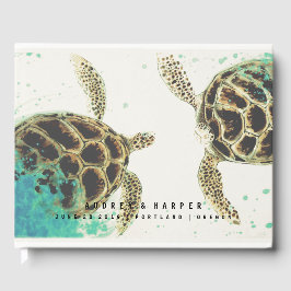 Libro De Visitas © Boda invitado de Sea Turtle Personalized