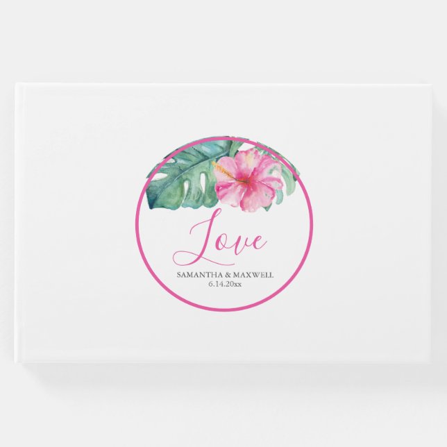 Libro De Visitas Boda  invitado Floral (Anverso)