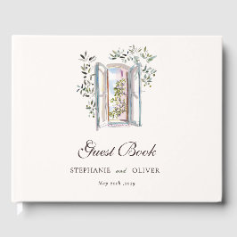 Libro De Visitas Boda Italiana Mediterránea Acuarela Pastel