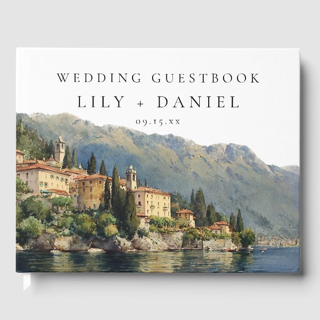 Libro De Visitas Boda italiano del lago Como (Anverso)