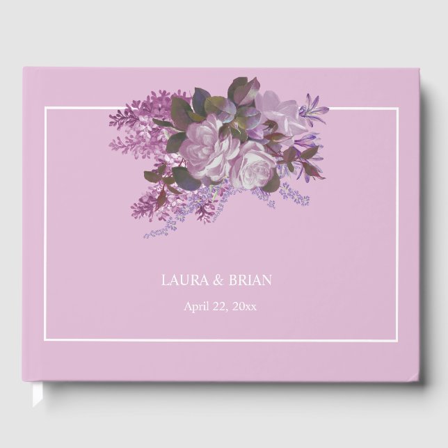 Libro De Visitas Boda Lavender rosa (Anverso)
