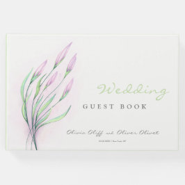 Libro De Visitas Boda Lilies Púrpura Suave