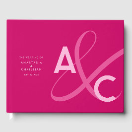 Libro De Visitas Boda magenta moderno y audaz