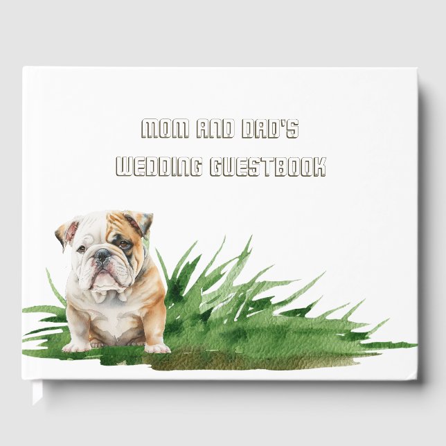 Libro De Visitas Boda Mascota Dog Bride y Groom (Anverso)