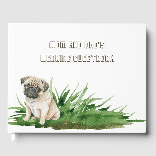 Libro De Visitas Boda Mascota Dog Bride y Groom (Anverso)