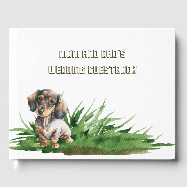 Libro De Visitas Boda Mascota Dog Bride y Groom (Anverso)