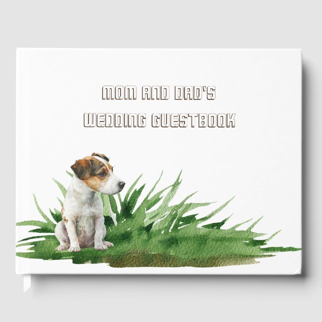 Libro De Visitas Boda Mascota Dog Bride y Groom (Anverso)