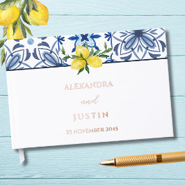 Libro De Visitas Boda mediterráneo italiano limón