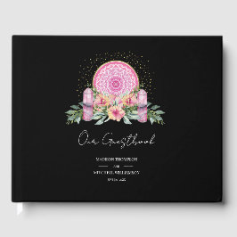 Libro De Visitas Boda metafísico de cristales de Mandala floral ros