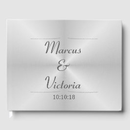 Libro De Visitas Boda Metalizado cepillado moderno