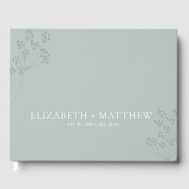 Libro De Visitas Boda Minimal Boho Chic Verde