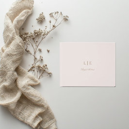 Libro De Visitas Boda minimalista elegante de oro rosa con monogram