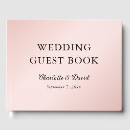Libro De Visitas Boda Minimalista elegante rosa negro de Rubor