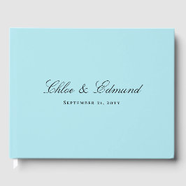 Libro De Visitas Boda Minimalista Moderna Azul Polvo