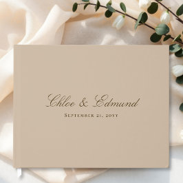 Libro De Visitas Boda Minimalista Moderna en Beige Cálido