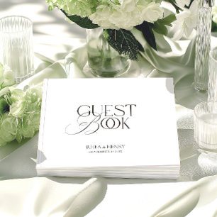 Libro De Visitas Boda Minimalista Moderna en Blanco y Negro