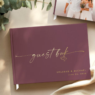Libro De Visitas Boda Minimalista Moderna Foto Letra Elegante