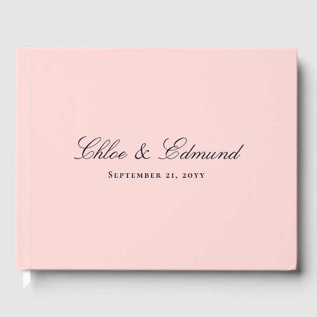 Libro De Visitas Boda Minimalista Moderna Rosa Claro (Anverso)