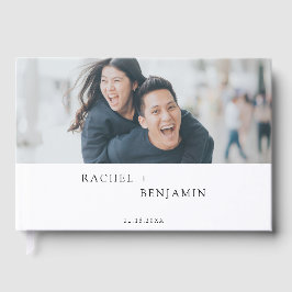 Libro De Visitas Boda Minimalista Personalizada Foto Simple Moderna