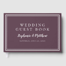 Libro De Visitas Boda Minimalista simple moderno Moody Purple