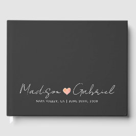 Libro De Visitas Boda mínimo moderno Boda gris carbón vegetal