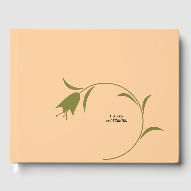 LIBRO DE VISITAS BODA MOD PEACH & OLIVE TULIP (Anverso)