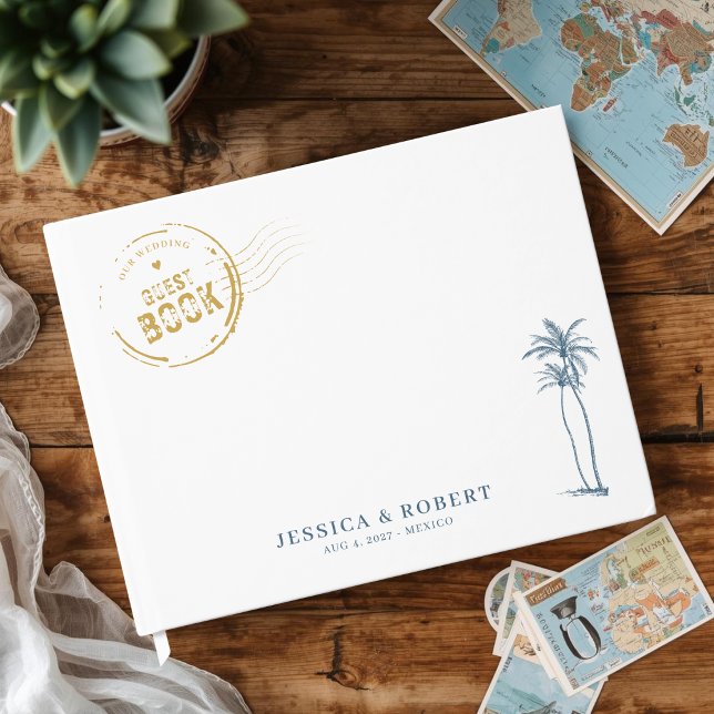 Libro De Visitas Boda moderna de destino (Destination theme wedding guest book)