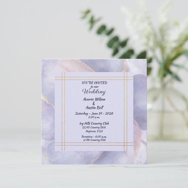 Libro De Visitas Boda moderna minimalista de oro y púrpura (Subido por el creador)