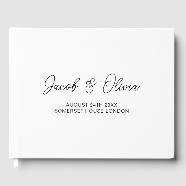 Libro De Visitas Boda moderno personalizado (Anverso)