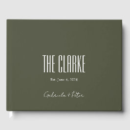 Libro De Visitas Boda moderno verde oliva Minimalista simple