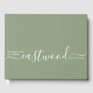 Libro De Visitas Boda Monograma Boda Sage Green