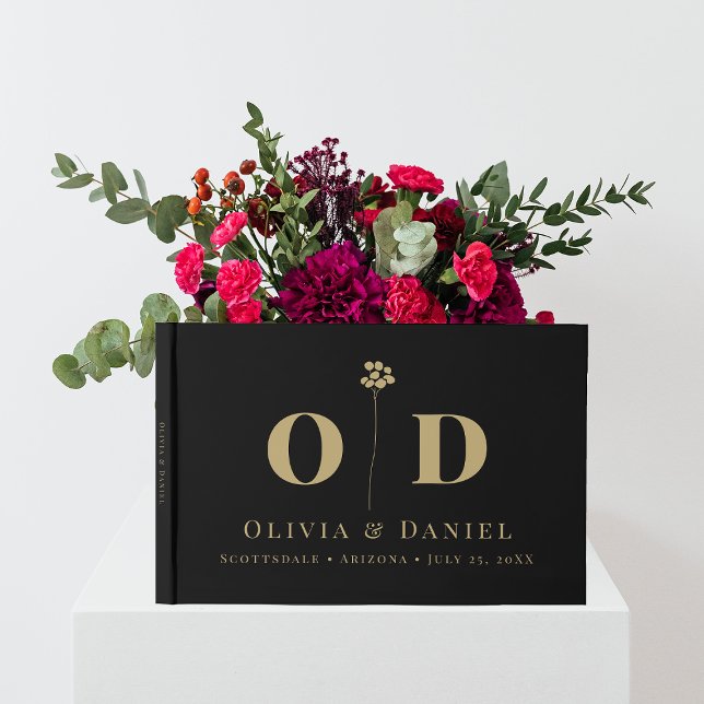 Libro De Visitas Boda Monograma Elegante Personalizado minimo moder (Subido por el creador)