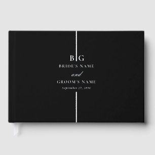 Libro De Visitas Boda monograma minimalista elegante de Relieve met
