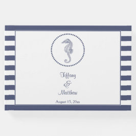 Libro De Visitas Boda Nautical Seahorse Personalized