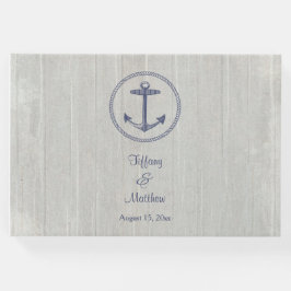 Libro De Visitas Boda Nautical Weathered Wood Personalizada