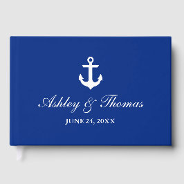 Libro De Visitas Boda náutico Anchor Blue Guest Book