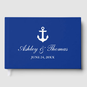 Libro De Visitas Boda náutico Anchor Blue Guest Book