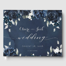Libro De Visitas Boda Navy Peony