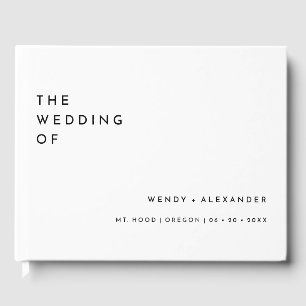 Libro De Visitas Boda negrita blanco moderno