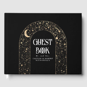Libro De Visitas Boda negro celestial de Night Sky Stars