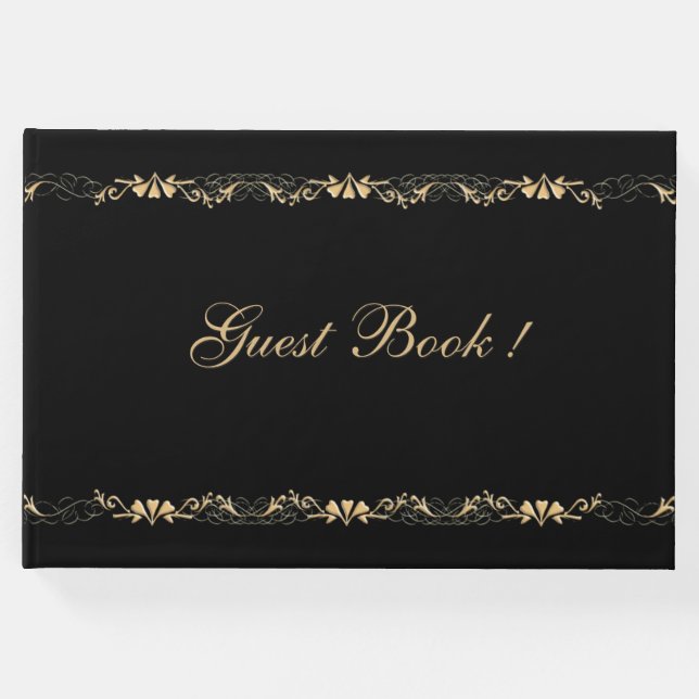 Libro De Visitas Boda negro y oro (Anverso)