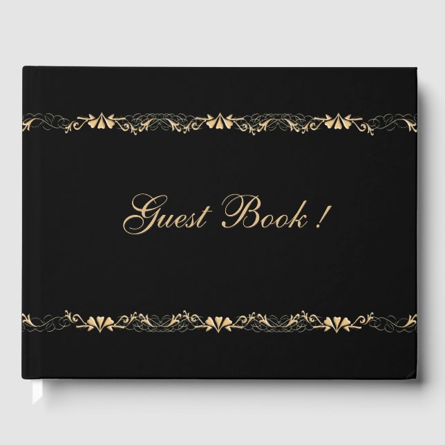 Libro De Visitas Boda negro y oro (Anverso)