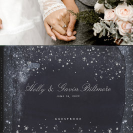 Libro De Visitas Boda nocturno estrellado de plata