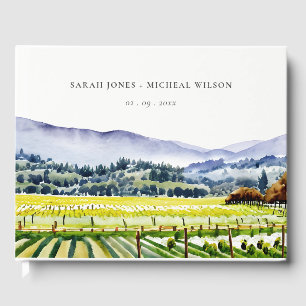 Libro De Visitas Boda paisajístico de viñedos de Napa Valley Waterc