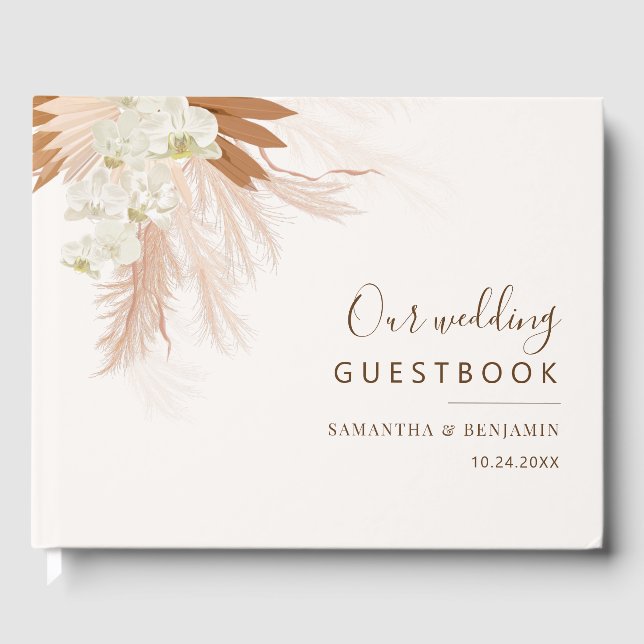 Libro De Visitas Boda Pampas Grass Terracotta (Anverso)