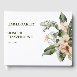Libro De Visitas Boda pastel de hibiscus boho